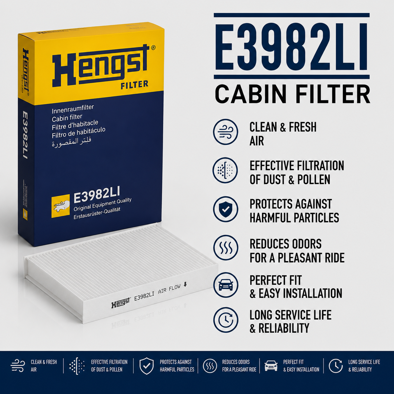 HENGST E3982LI FILTER-- CABIN FILTER