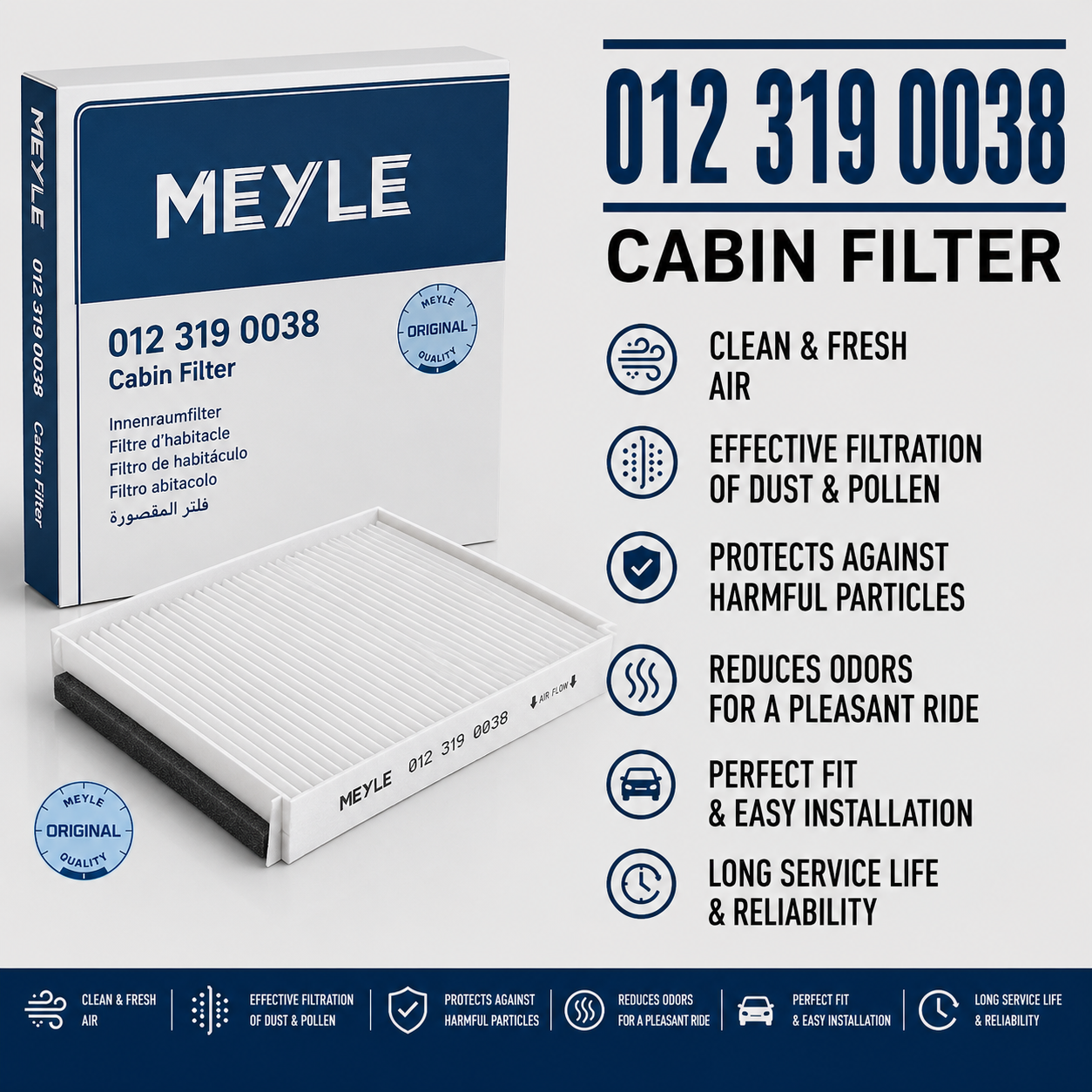 MEYLE 012 319 0038 FILTER-- CABIN FILTER