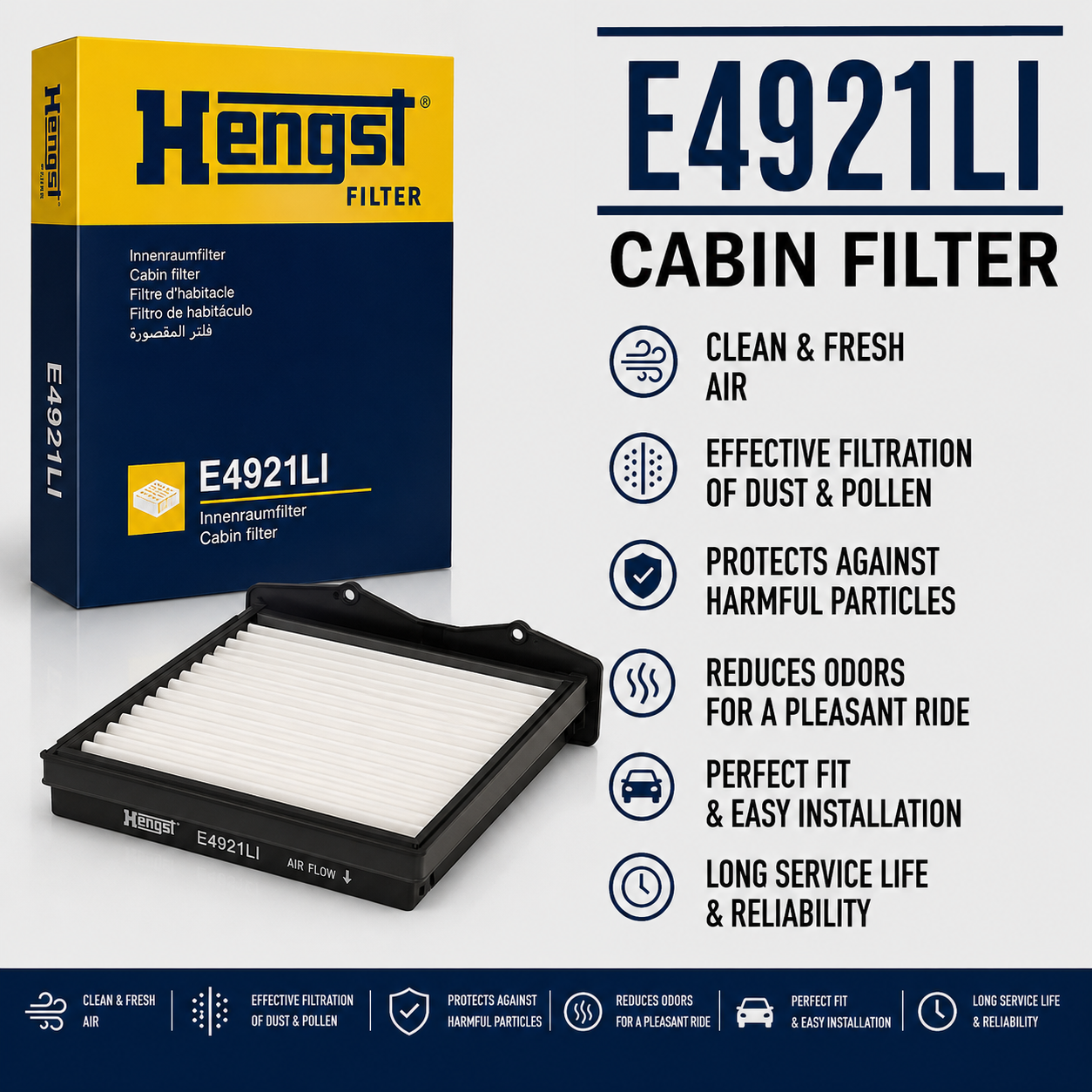 HENGST E4921LI FILTER-- CABIN FILTER