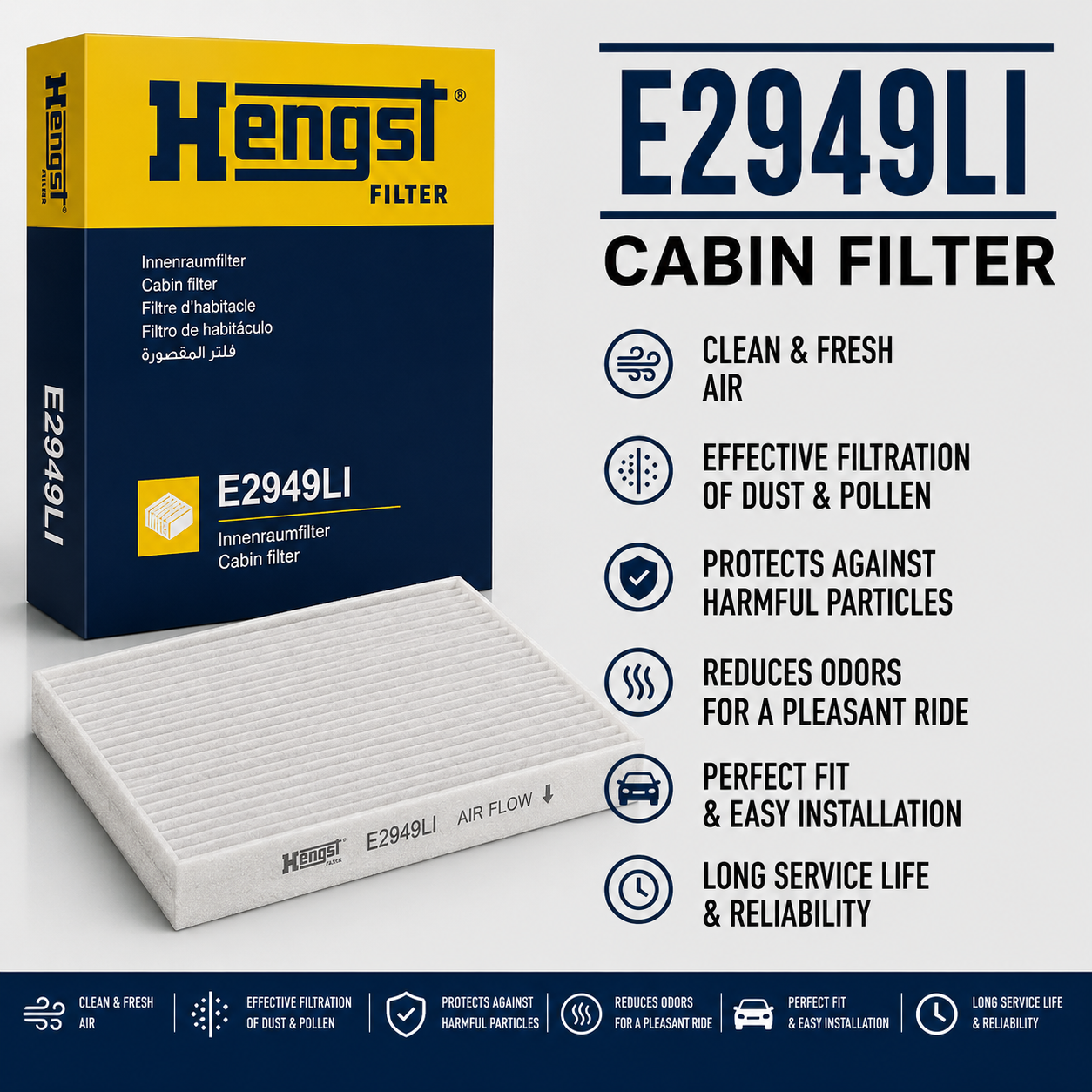 HENGST E2949LI FILTER-- CABIN FILTER