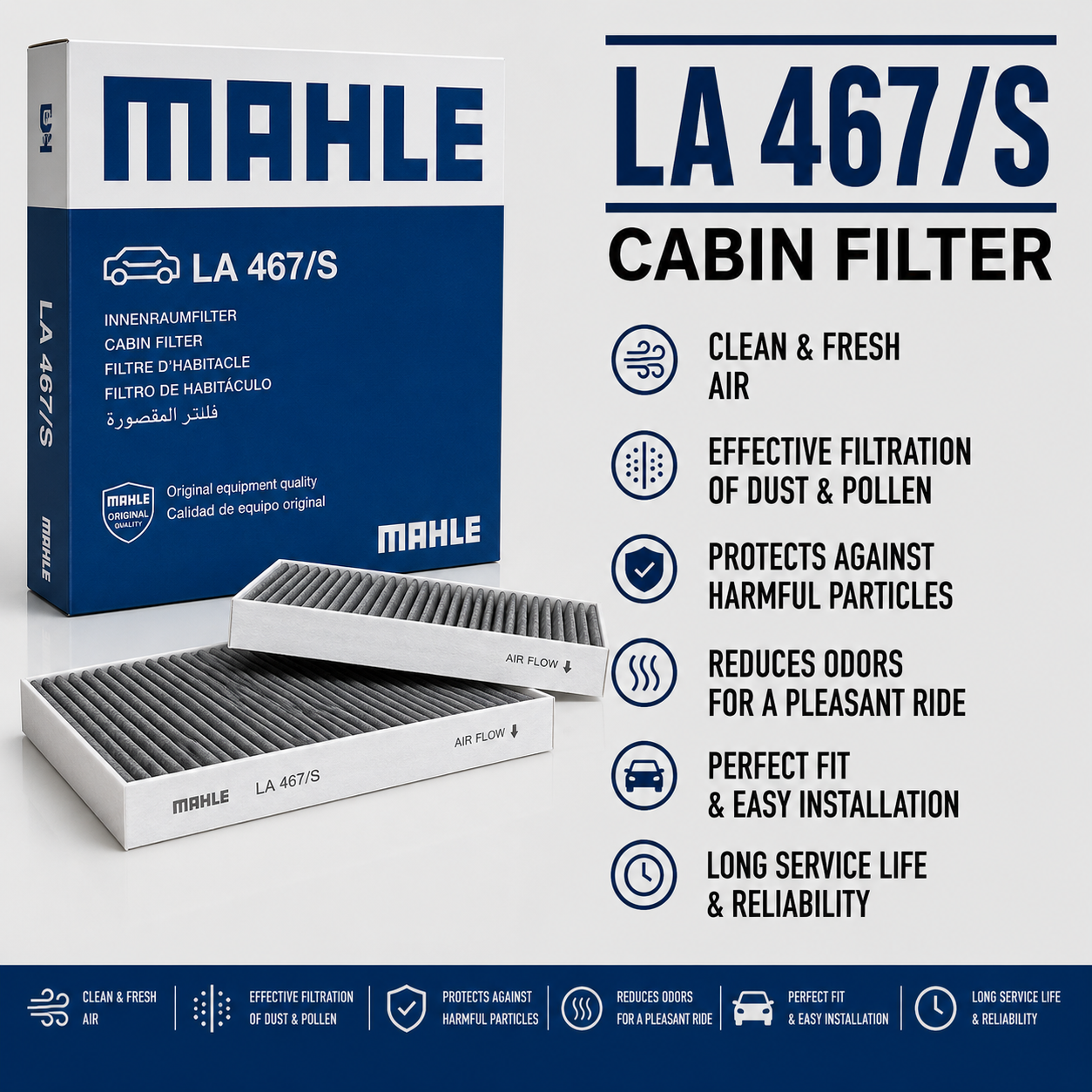 MAHLE LA 467/S FILTER-- CABIN FILTER