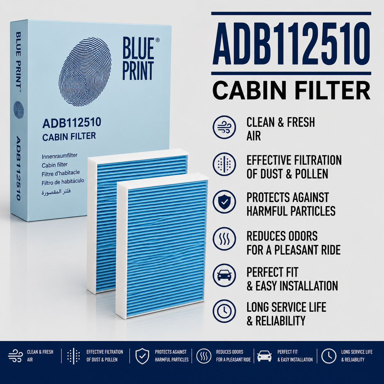 BLUE PRINT ADB112510 FILTER-- CABIN FILTER