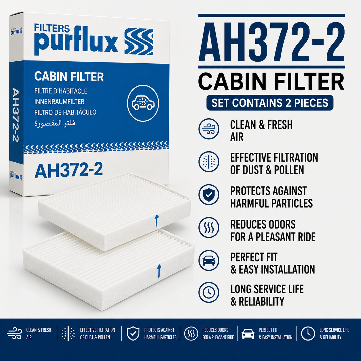 PURFLUX AH372-2 FILTER-- CABIN FILTER