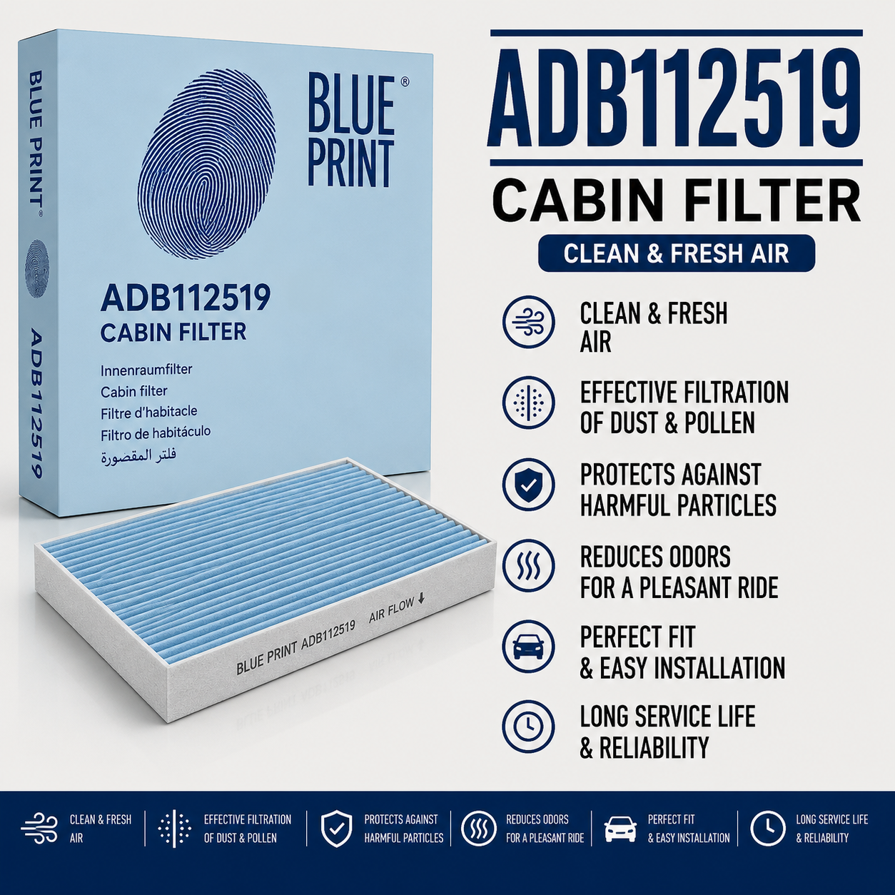 BLUE PRINT ADB112519 FILTER-- CABIN FILTER