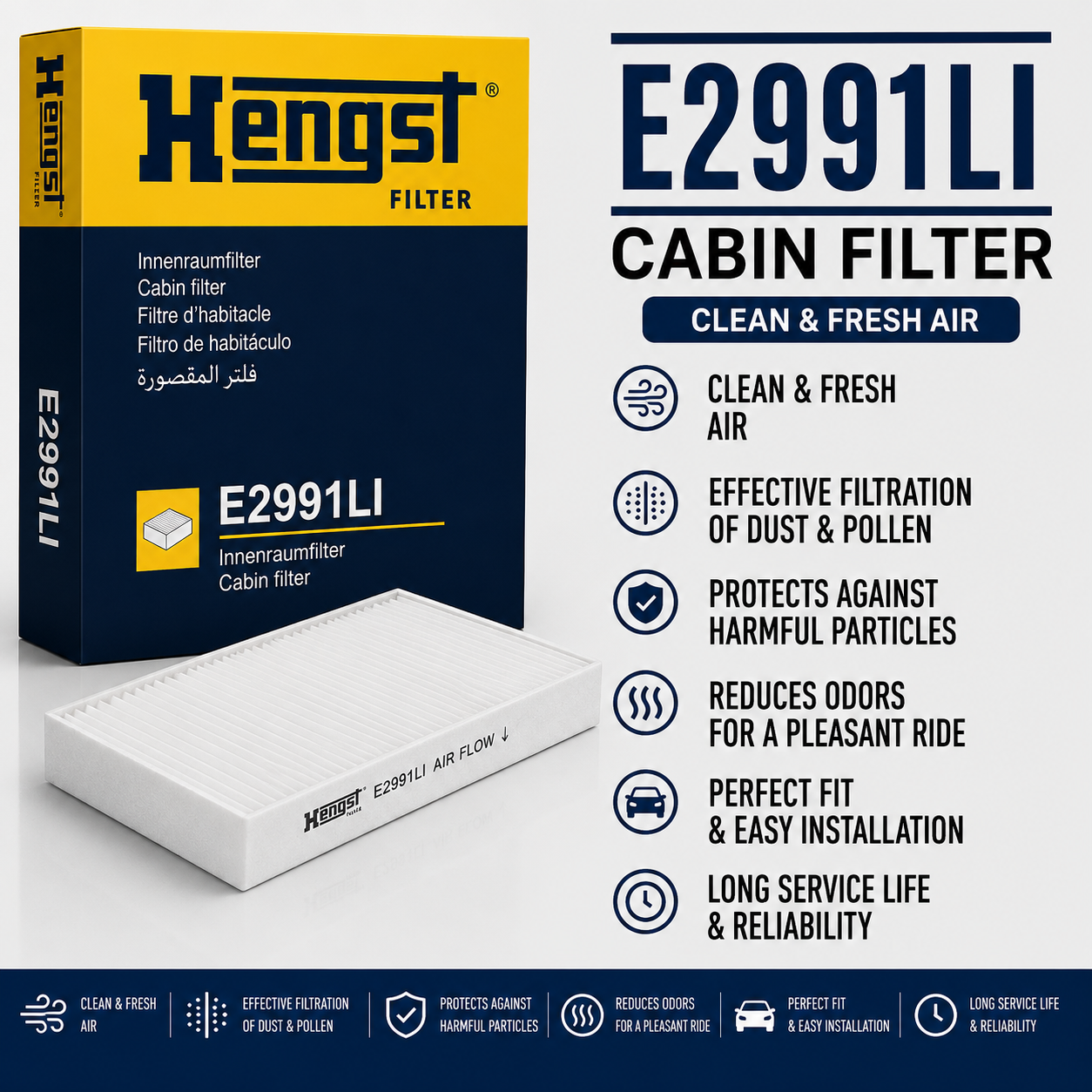 HENGST E2991LI FILTER-- CABIN FILTER