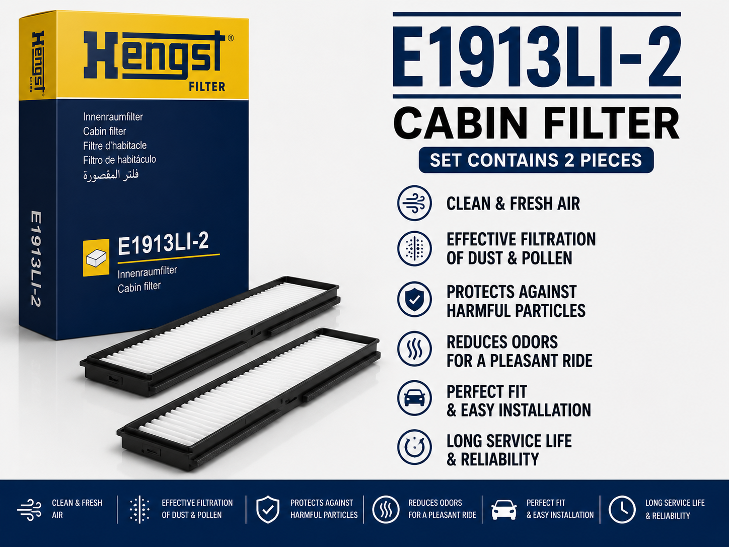 HENGST E1913LI-2 FILTER-- CABIN FILTER