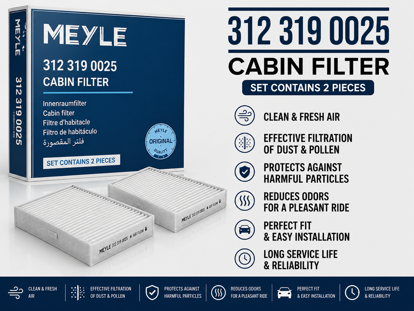MEYLE 312 319 0025 FILTER-- CABIN FILTER