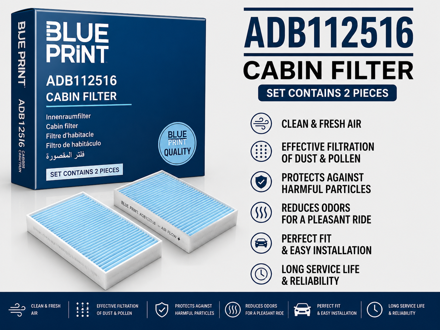 BLUE PRINT ADB112516 FILTER-- CABIN FILTER