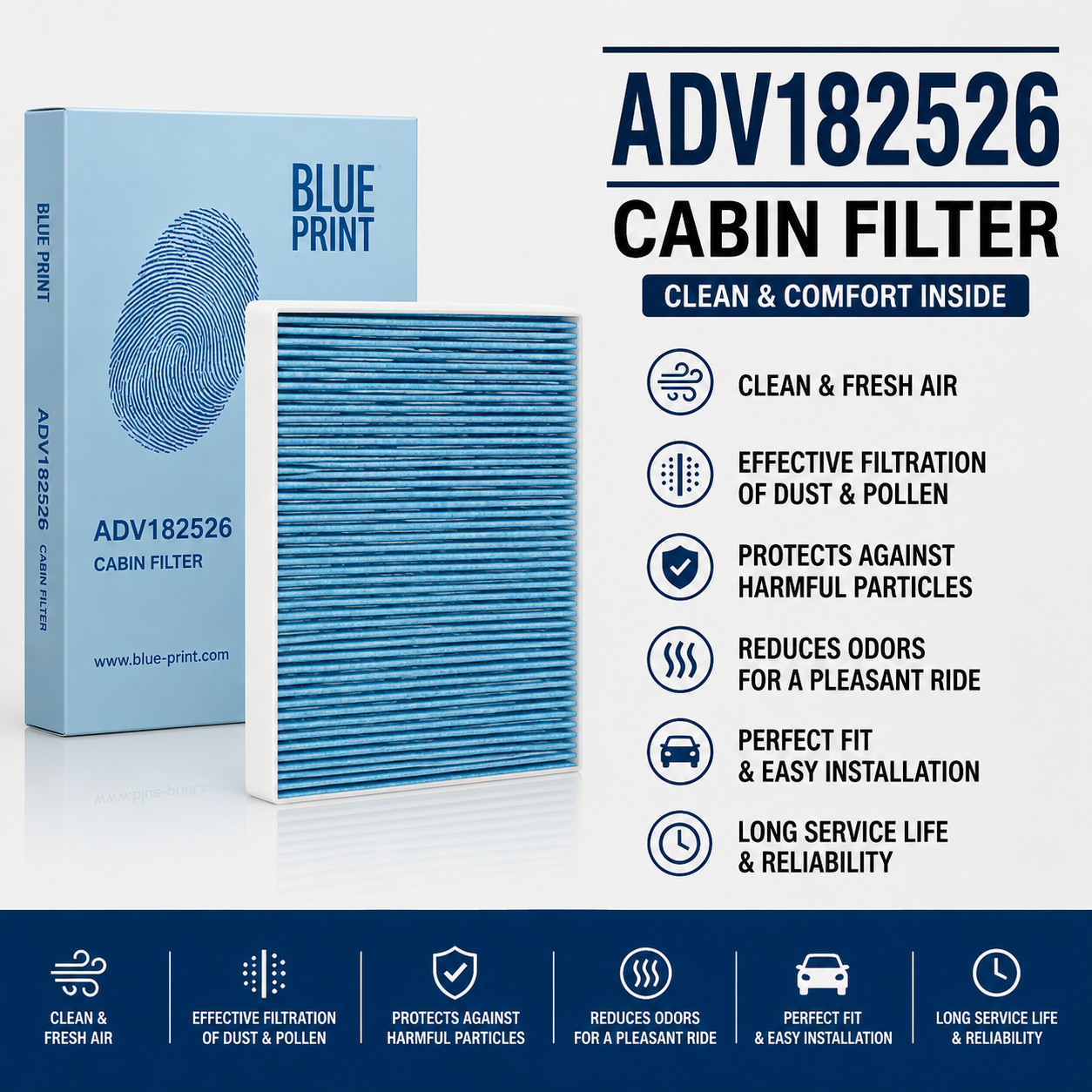 BLUE PRINT ADV182526 FILTER-- CABIN FILTER