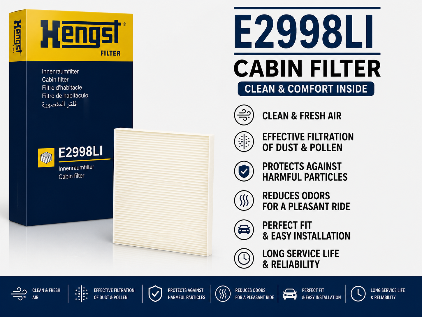 HENGST E2998LI FILTER-- CABIN FILTER