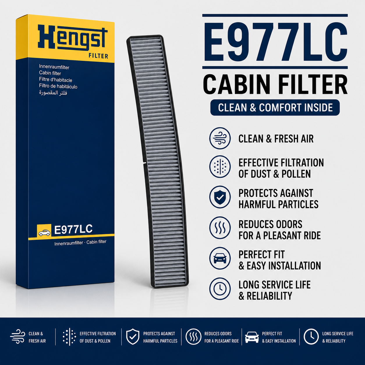 HENGST E977LC FILTER-- CABIN FILTER