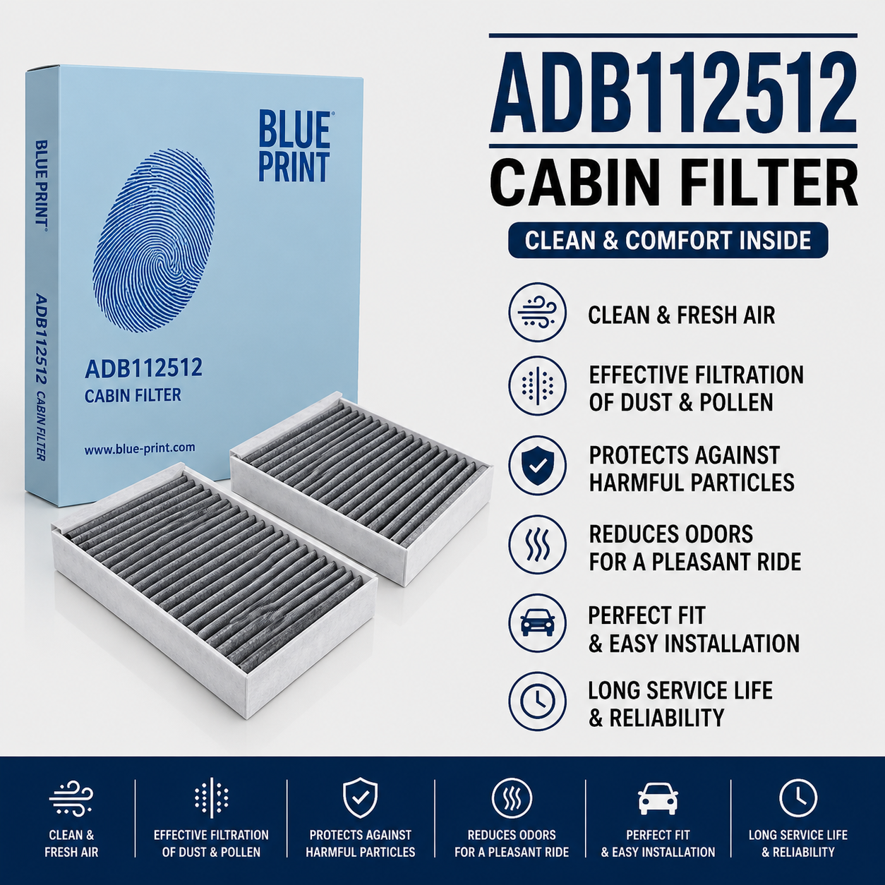 BLUE PRINT ADB112512 FILTER-- CABIN FILTER
