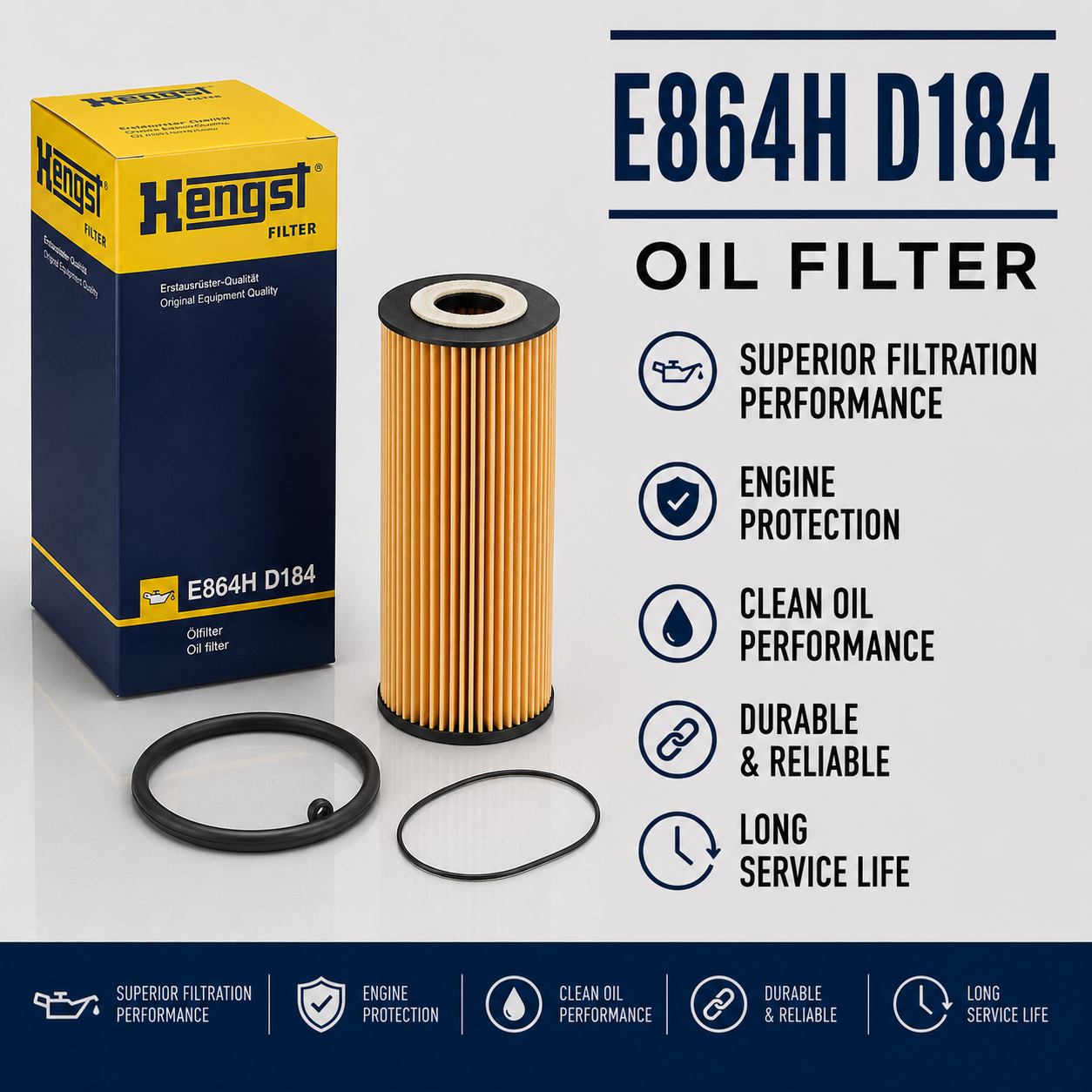 HENGST E864H D184 FILTER--OIL FILTER