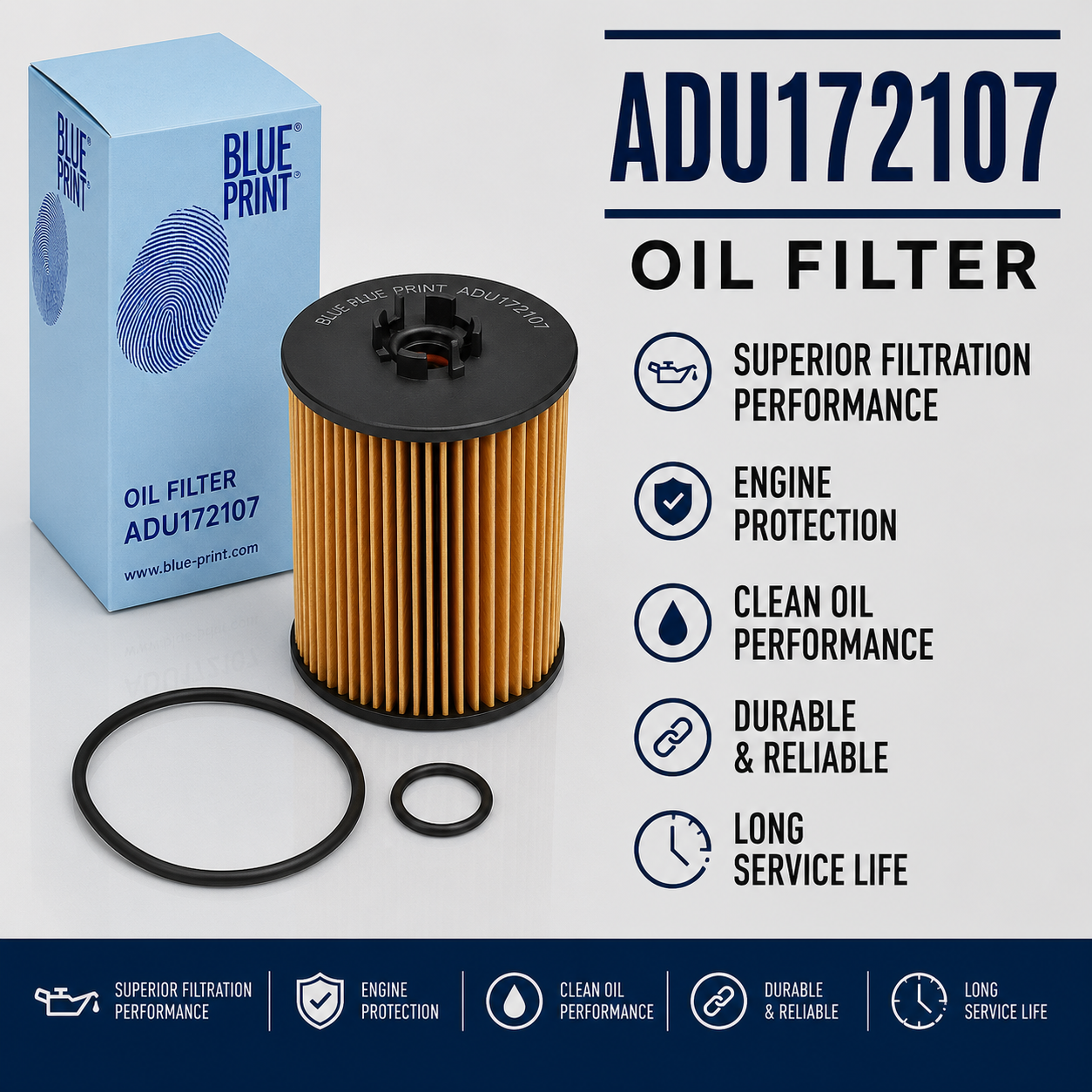 BLUE PRINT ADU172107 FILTER--OIL FILTER