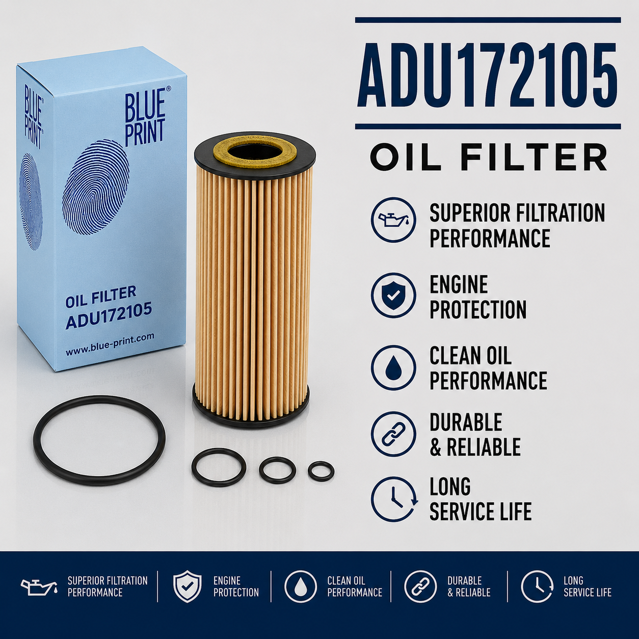 BLUE PRINT ADU172105 FILTER--OIL FILTER