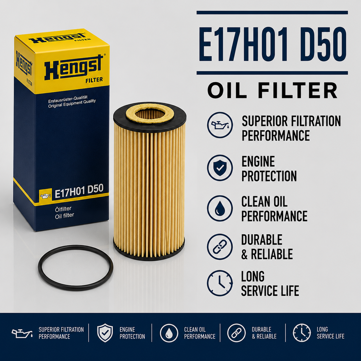 HENGST E17H01 D50 FILTER--OIL FILTER