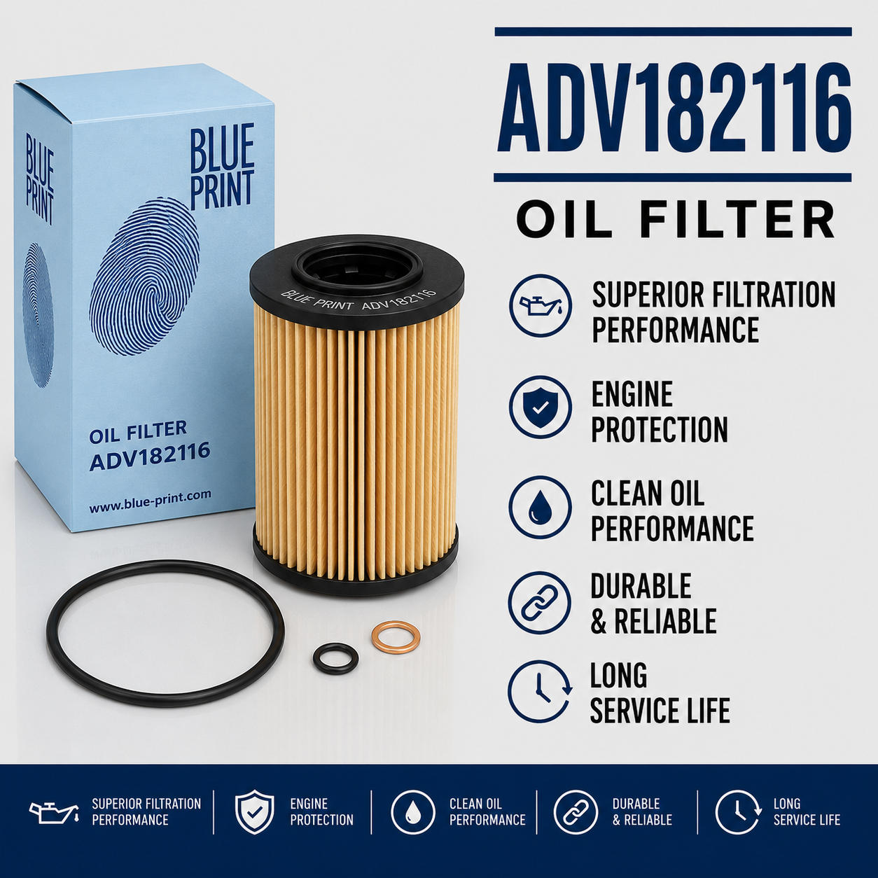 BLUE PRINT ADV182116 FILTER--OIL FILTER