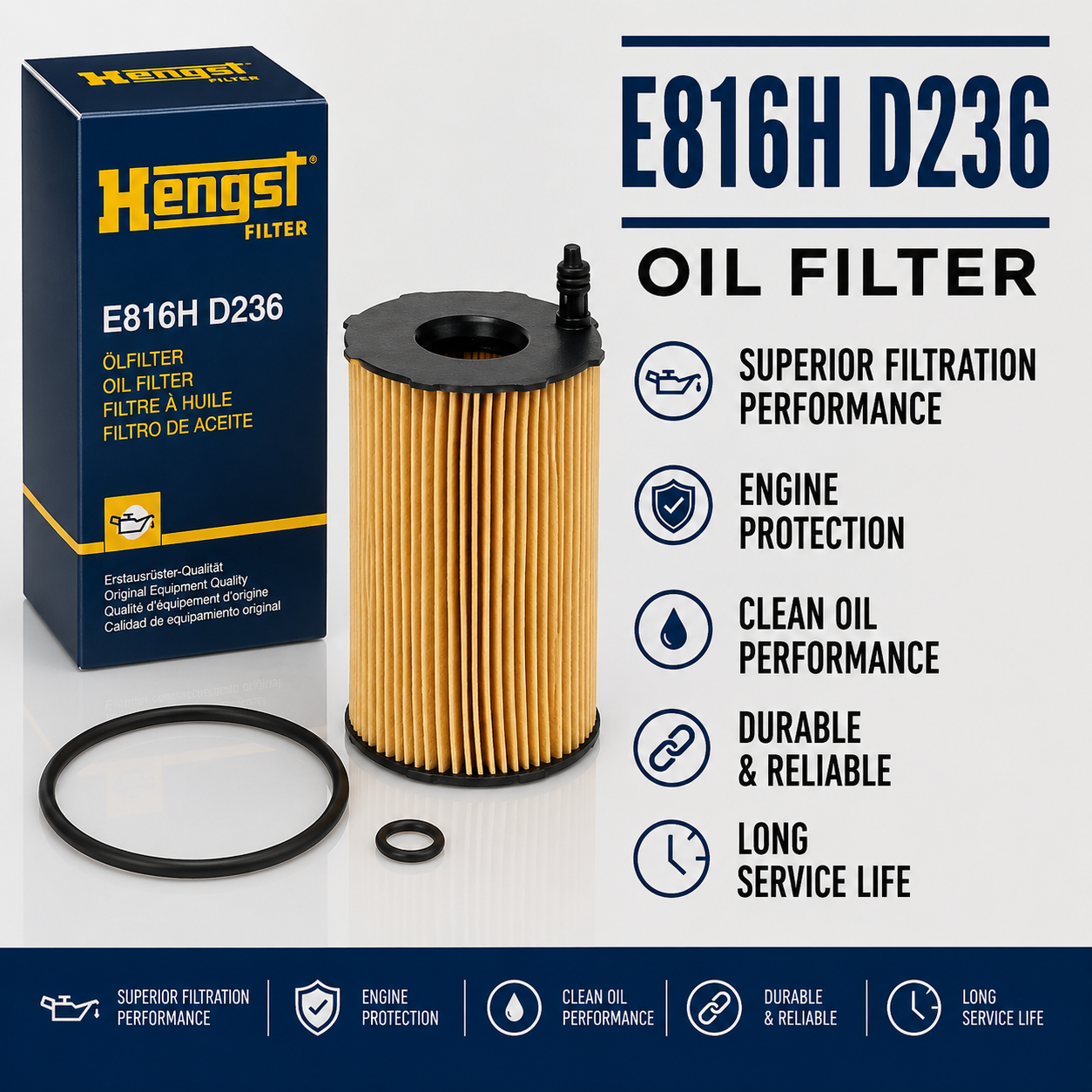 HENGST E816H D236 FILTER--OIL FILTER