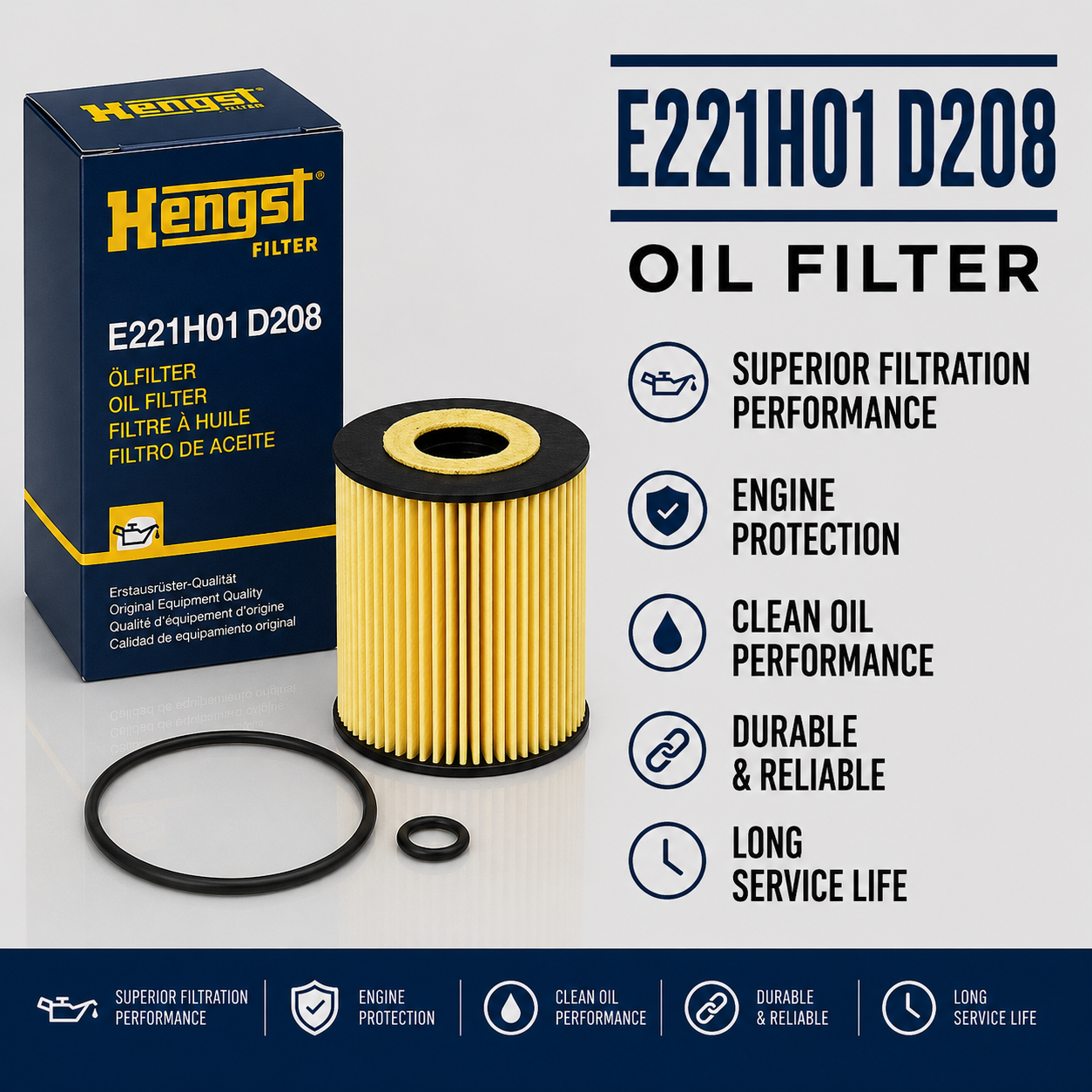 HENGST E221H01 D208 FILTER--OIL FILTER