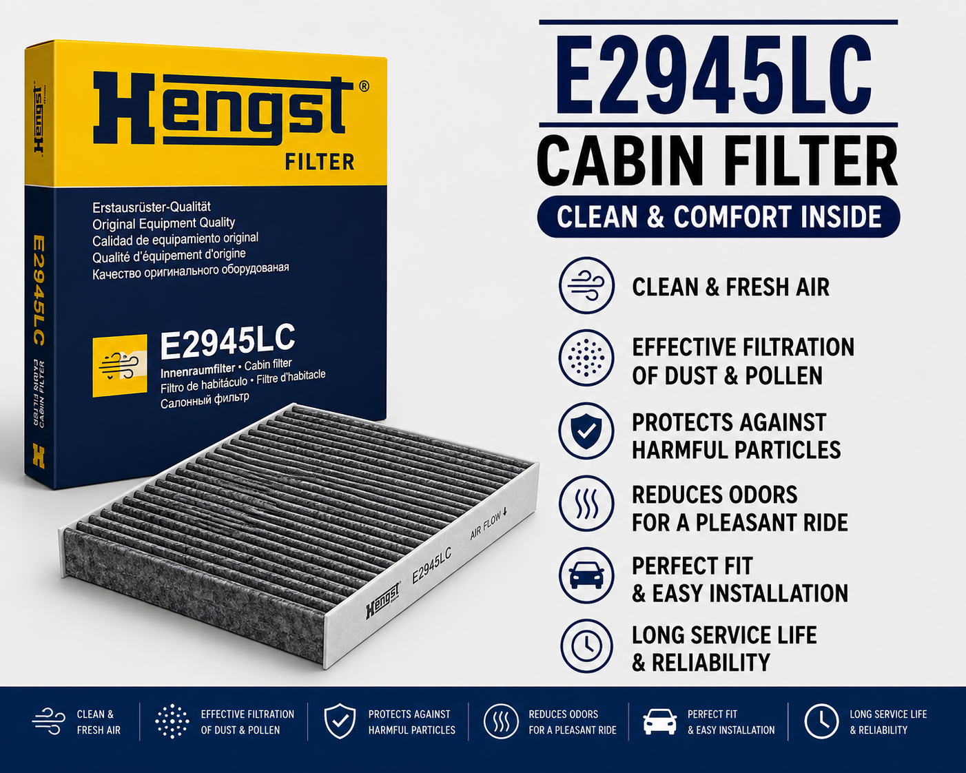 HENGST E2945LC FILTER-- CABIN FILTER