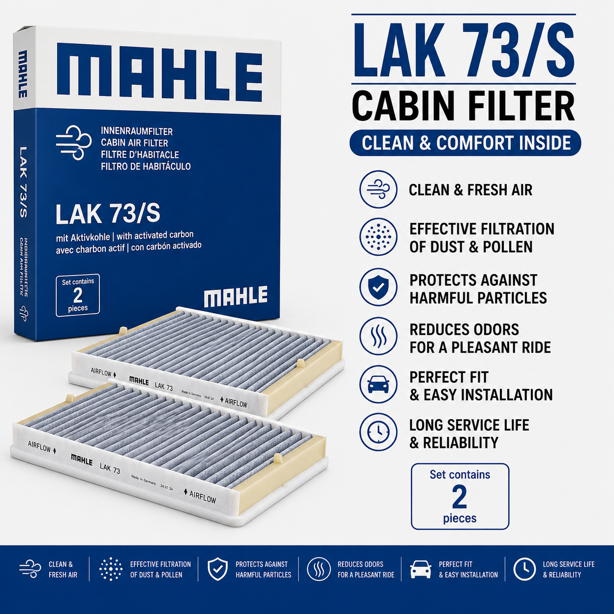 MAHLE LAK 73/S FILTER-- CABIN FILTER
