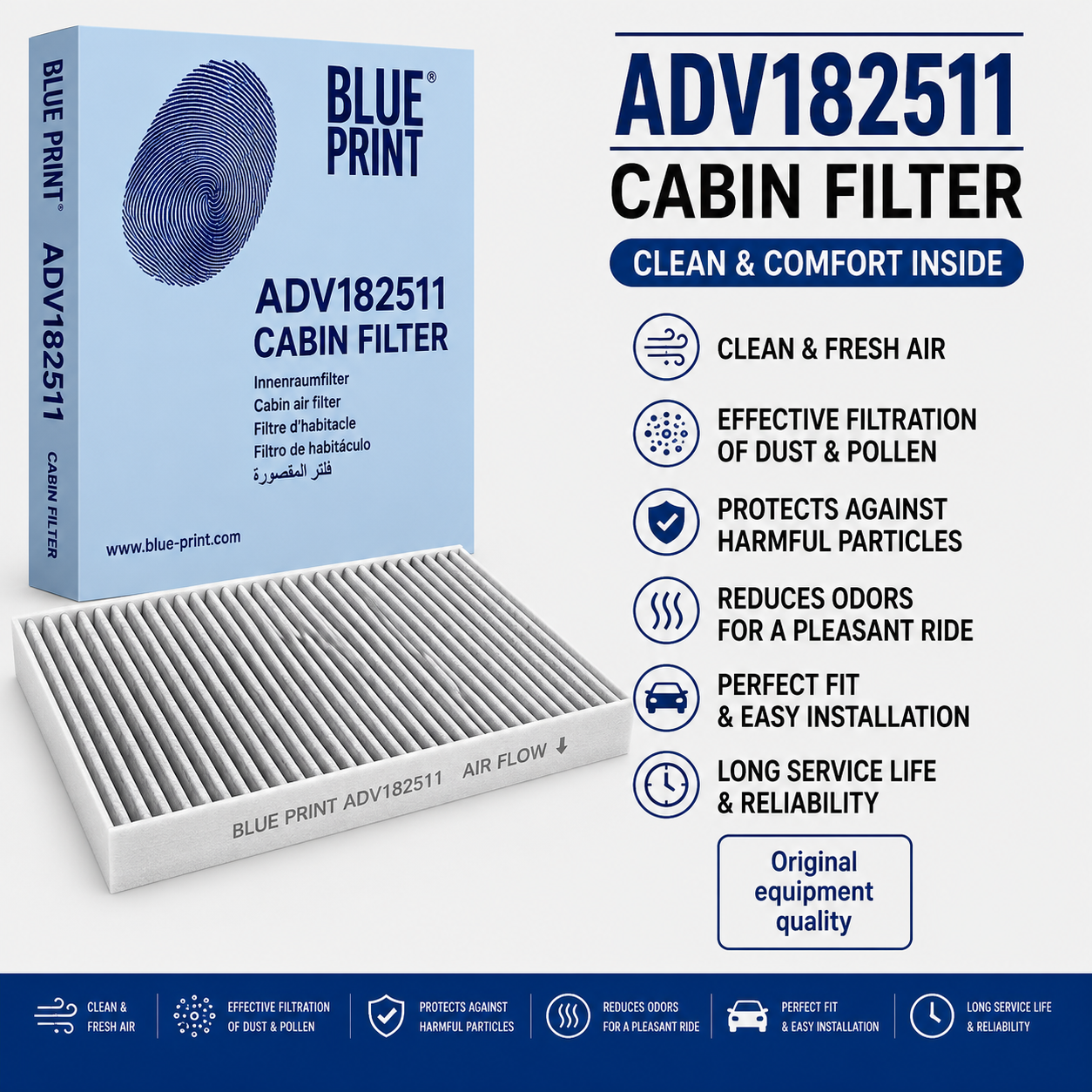 BLUE PRINT ADV182511 FILTER-- CABIN FILTER