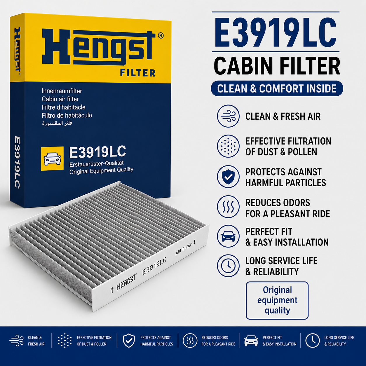 HENGST E3919LC FILTER-- CABIN FILTER