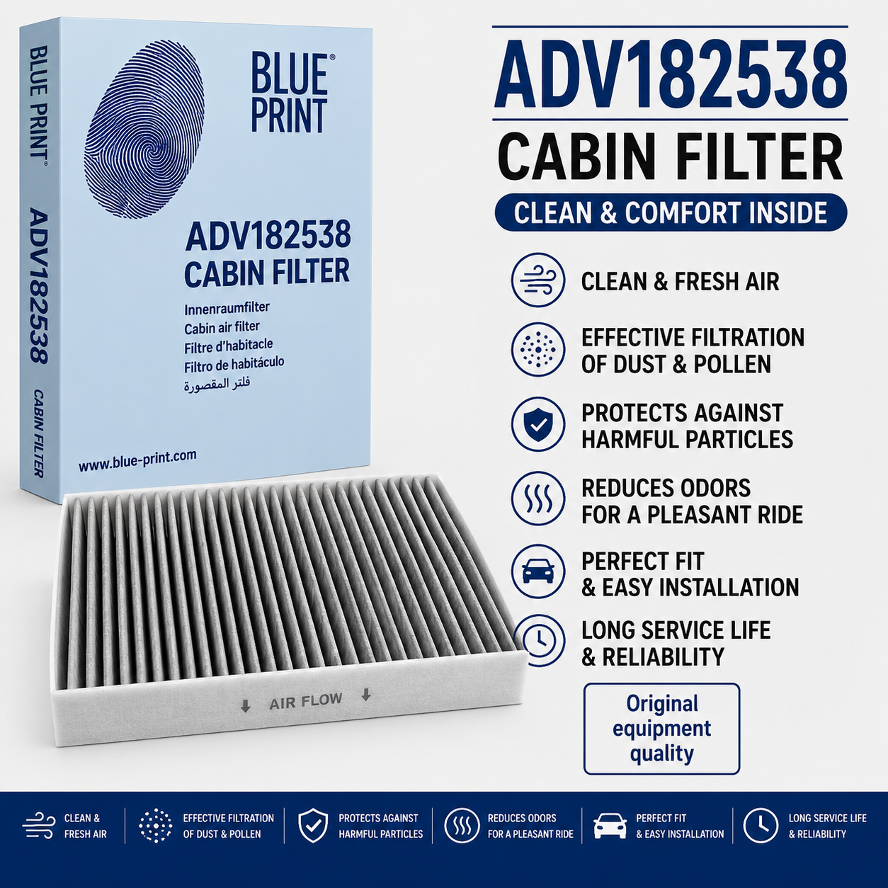 BLUE PRINT ADV182538 FILTER-- CABIN FILTER
