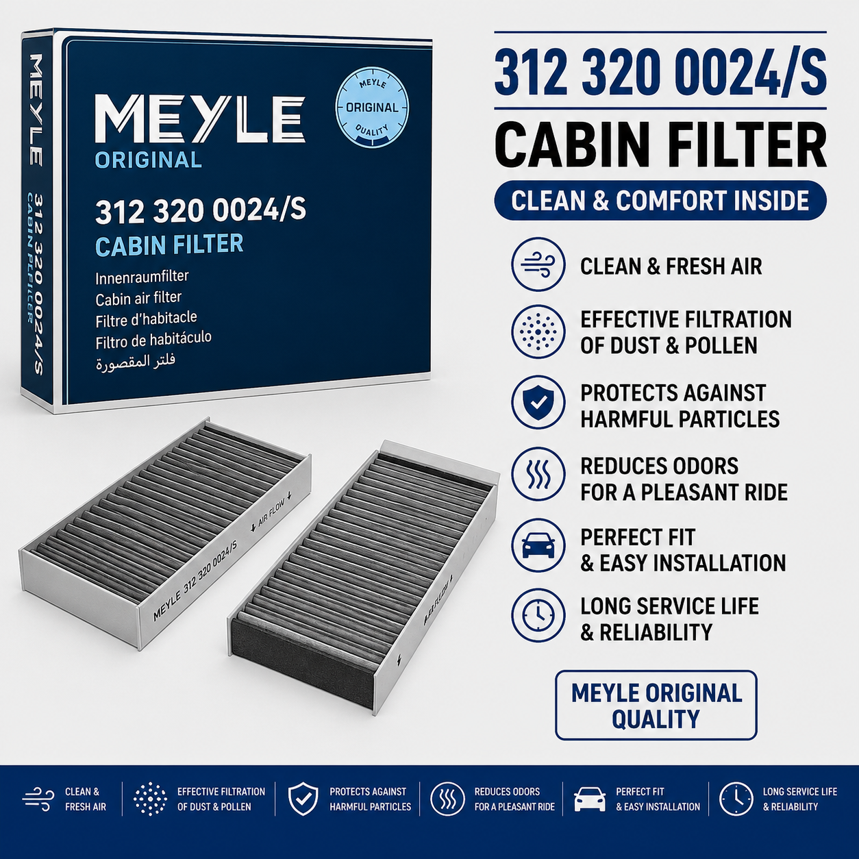 MEYLE 312 320 0024/S FILTER-- CABIN FILTER