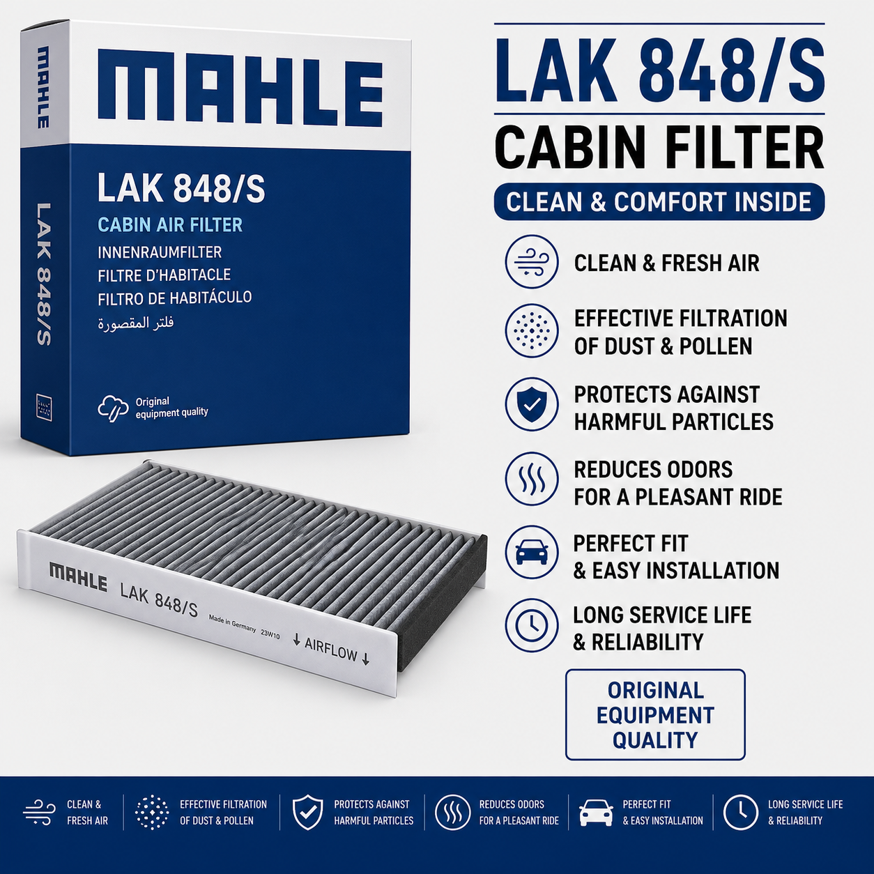 MAHLE LAK 848/S FILTER-- CABIN FILTER