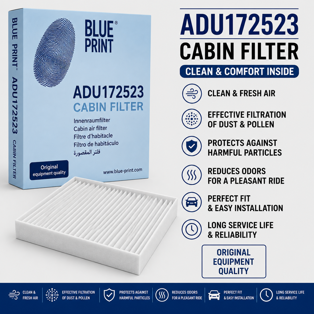 BLUE PRINT ADU172523 FILTER-- CABIN FILTER