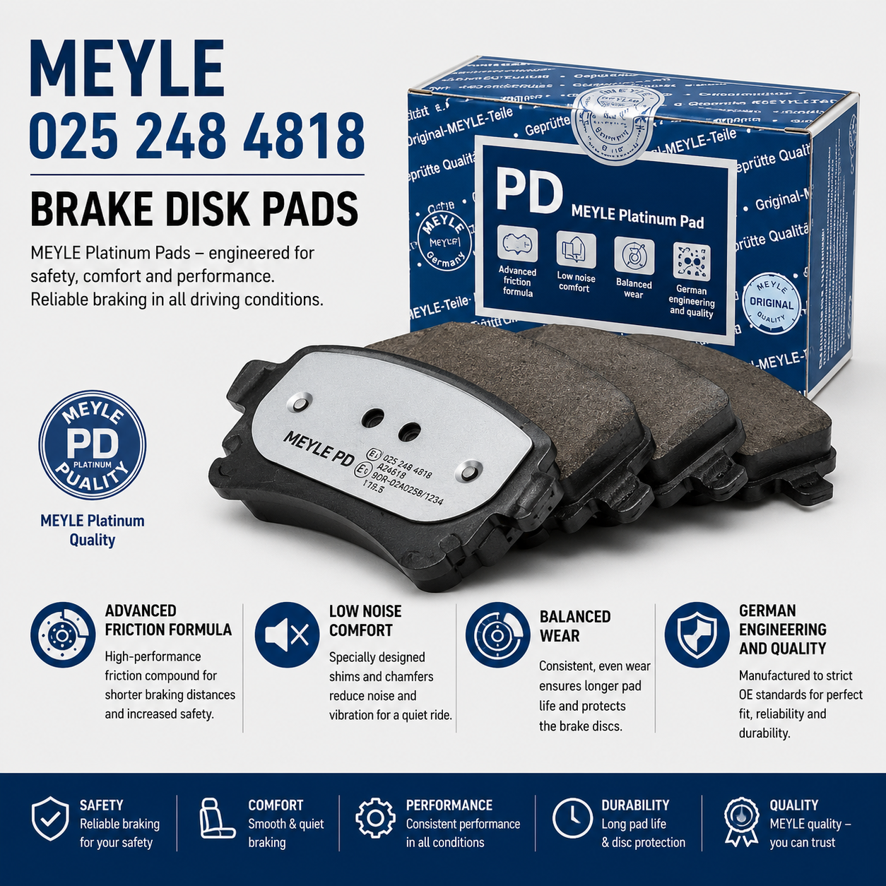 MEYLE 025 248 4818 Brakes, Brake Disk Pads