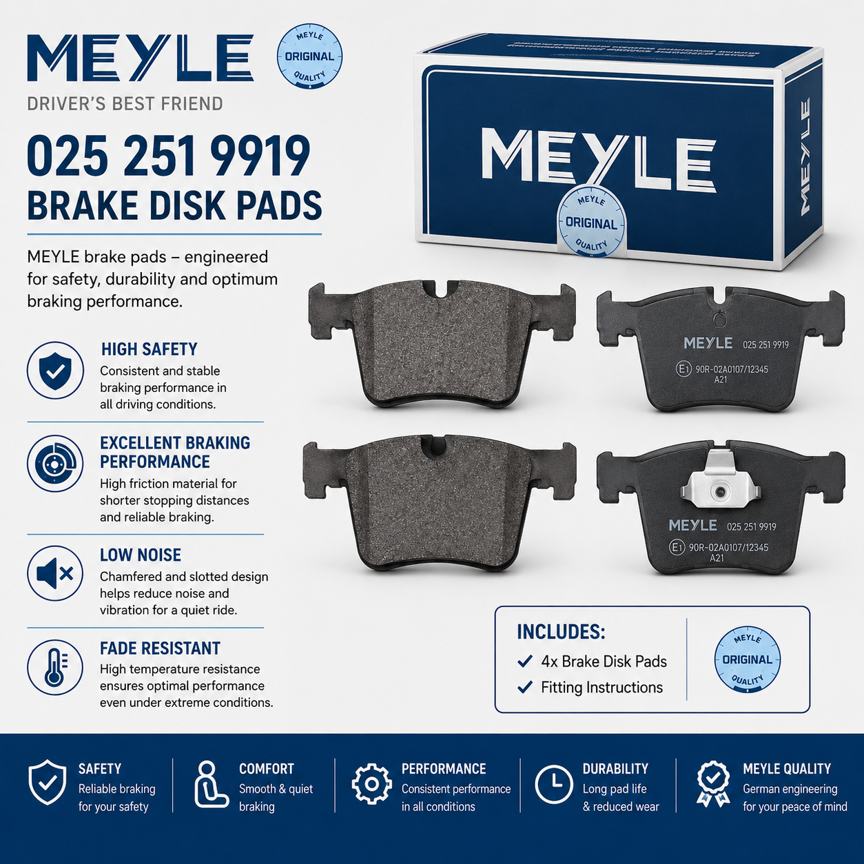 MEYLE 025 251 9919 Brakes, Brake Disk Pads