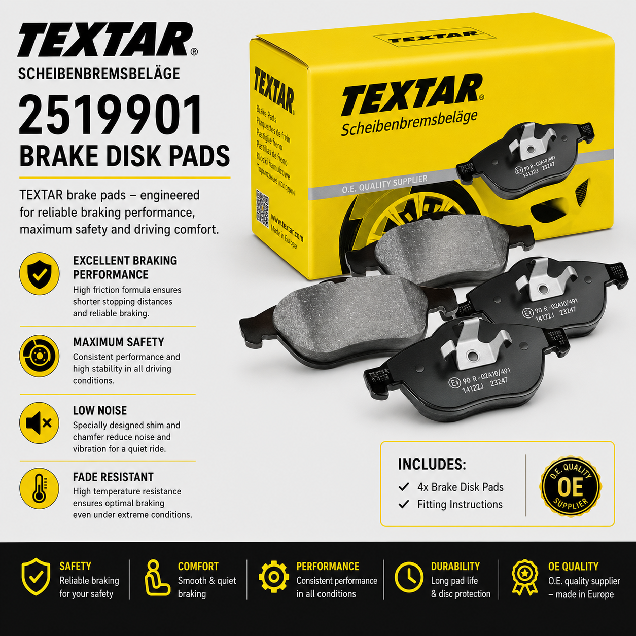TEXTAR 2519901 Brakes, Brake Disk Pads
