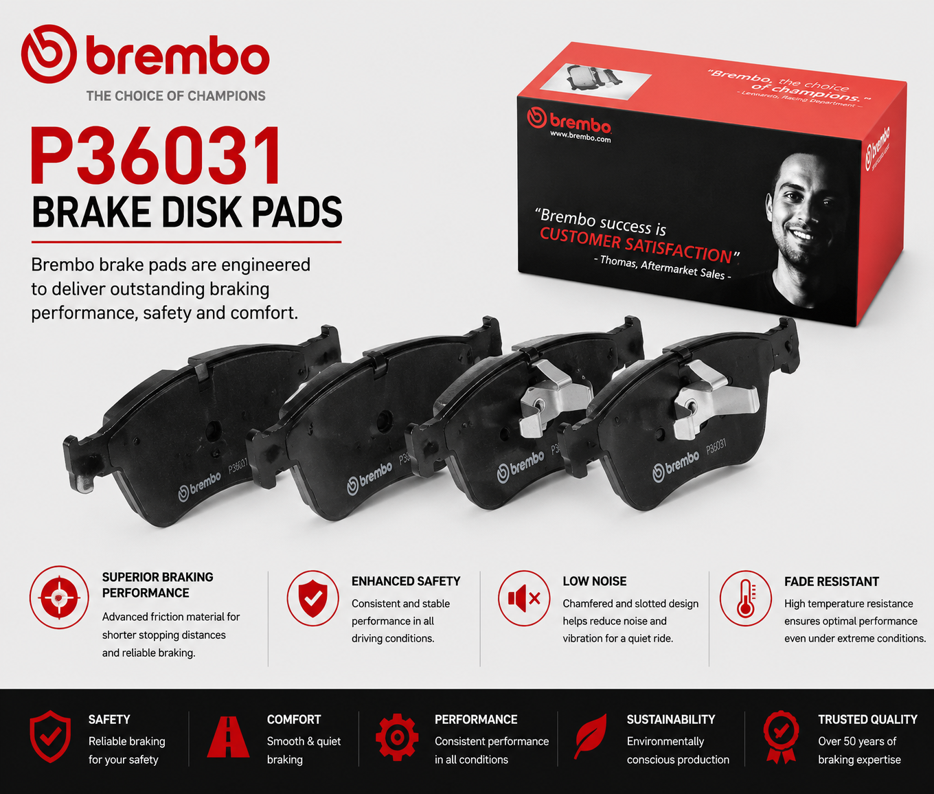 BREMBO P36031 Brakes, Brake Disk Pads