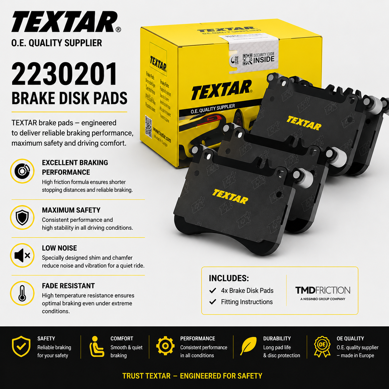 TEXTAR 2230201 Brakes, Brake Disk Pads