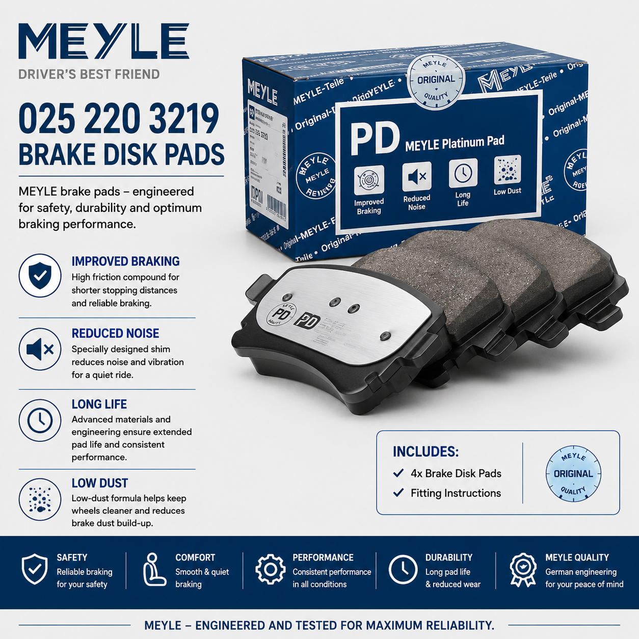 MEYLE 025 220 3219 Brakes, Brake Disk Pads