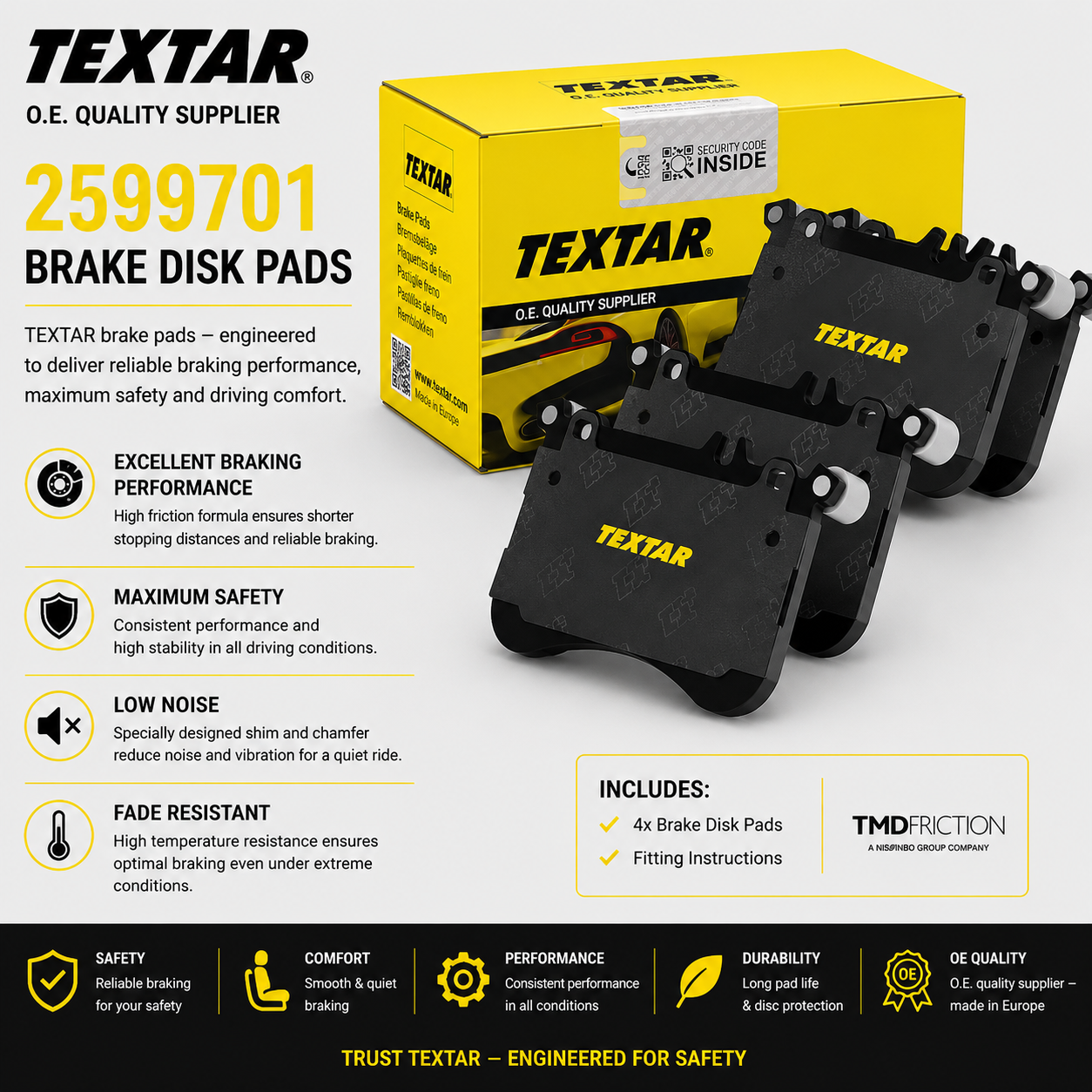 TEXTAR 2599701 Brakes, Brake Disk Pads