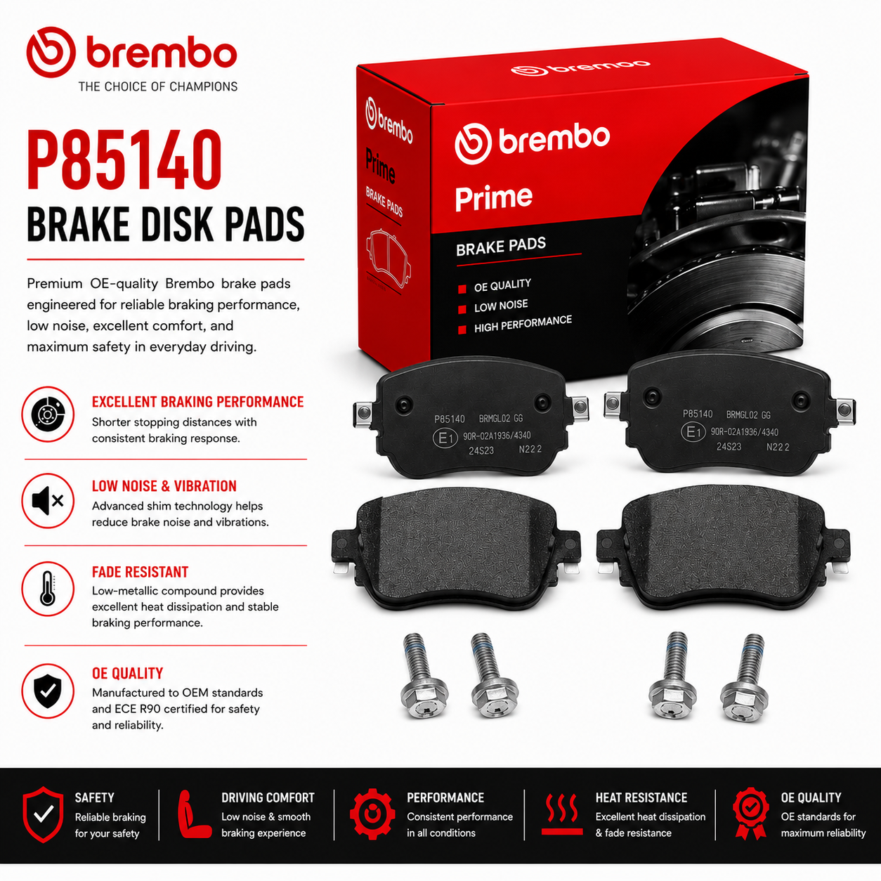 BREMBO P85140 Brakes, Brake Disk Pads