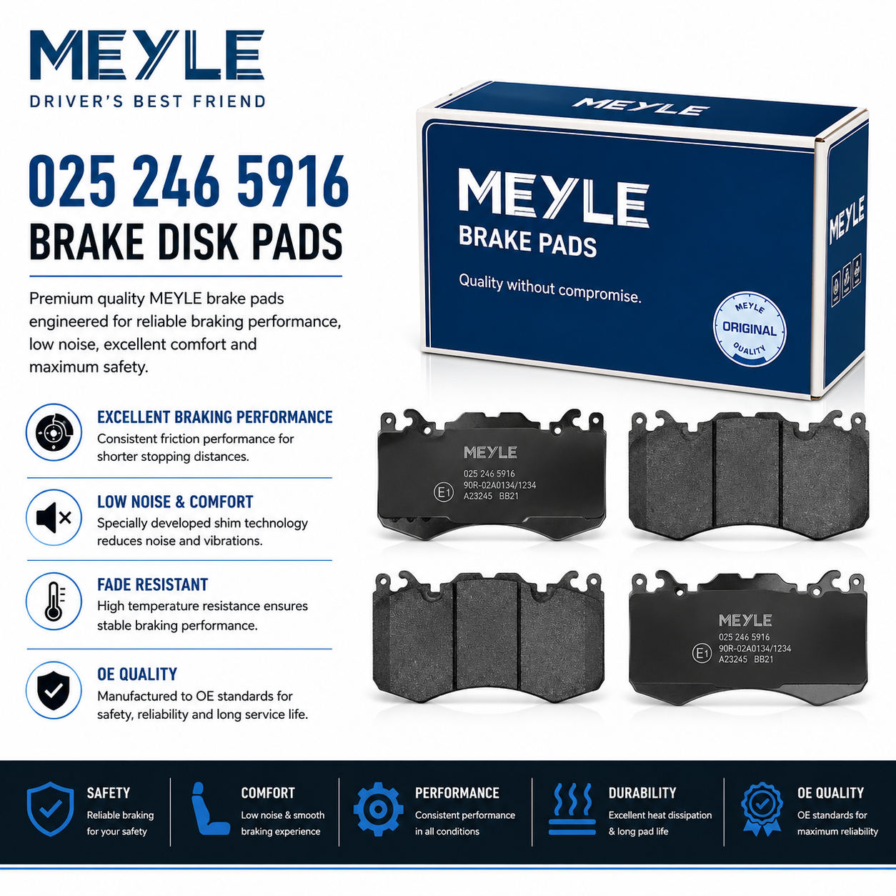 MEYLE 025 246 5916 Brakes, Brake Disk Pads