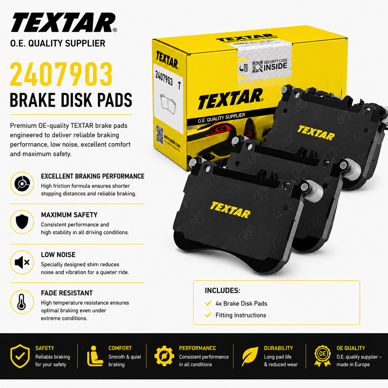 TEXTAR 2407903 Brakes, Brake Disk Pads