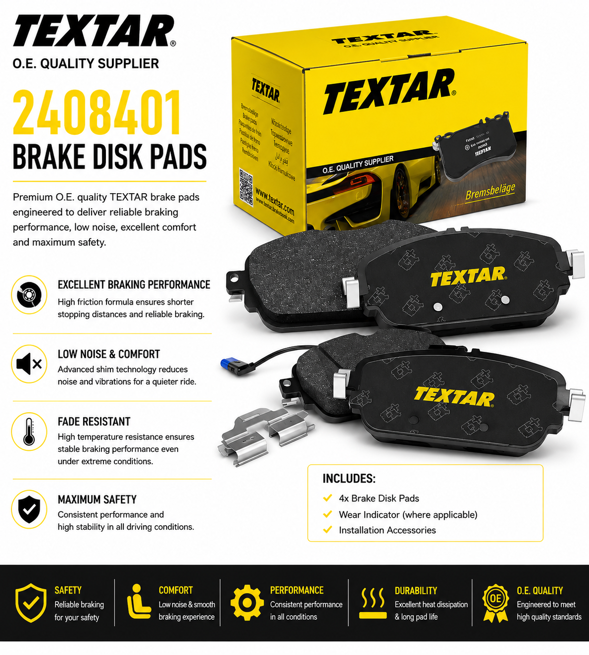 TEXTAR 2408401 Brakes, Brake Disk Pads