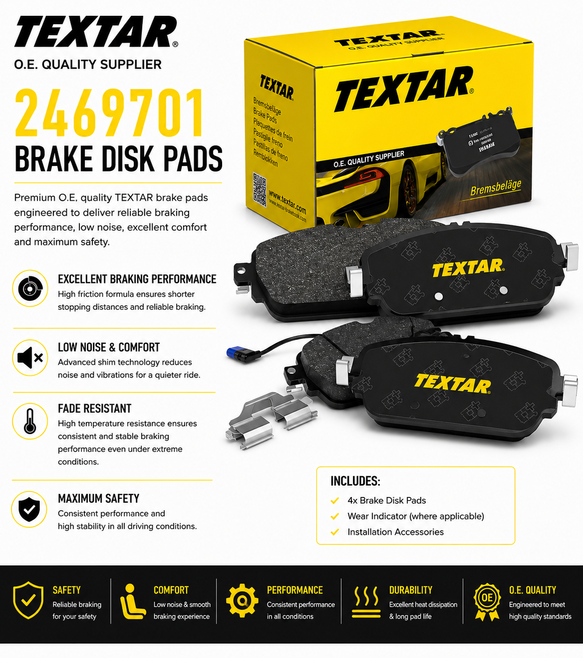 TEXTAR 2469701 Brakes, Brake Disk Pads