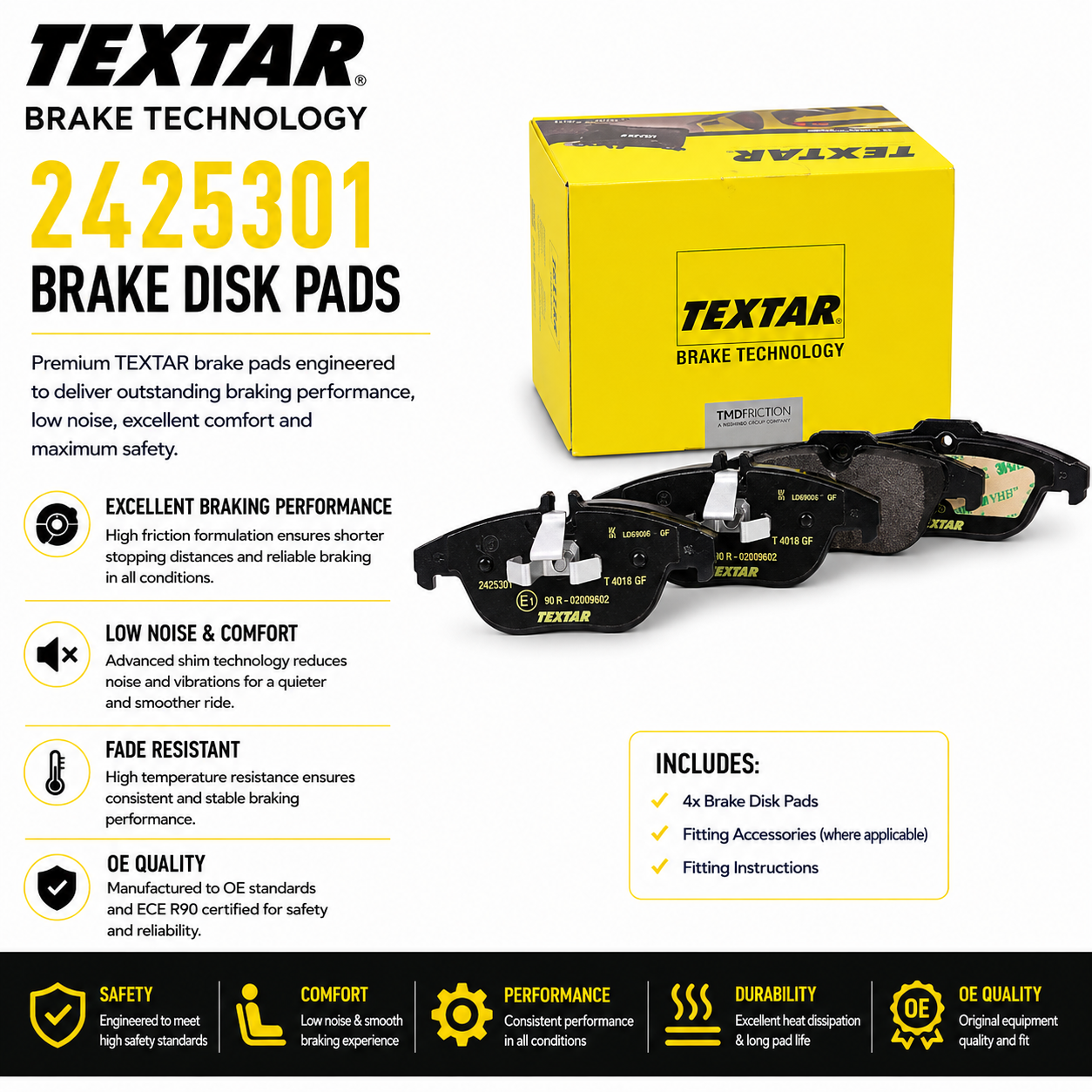 TEXTAR 2425301 Brakes, Brake Disk Pads