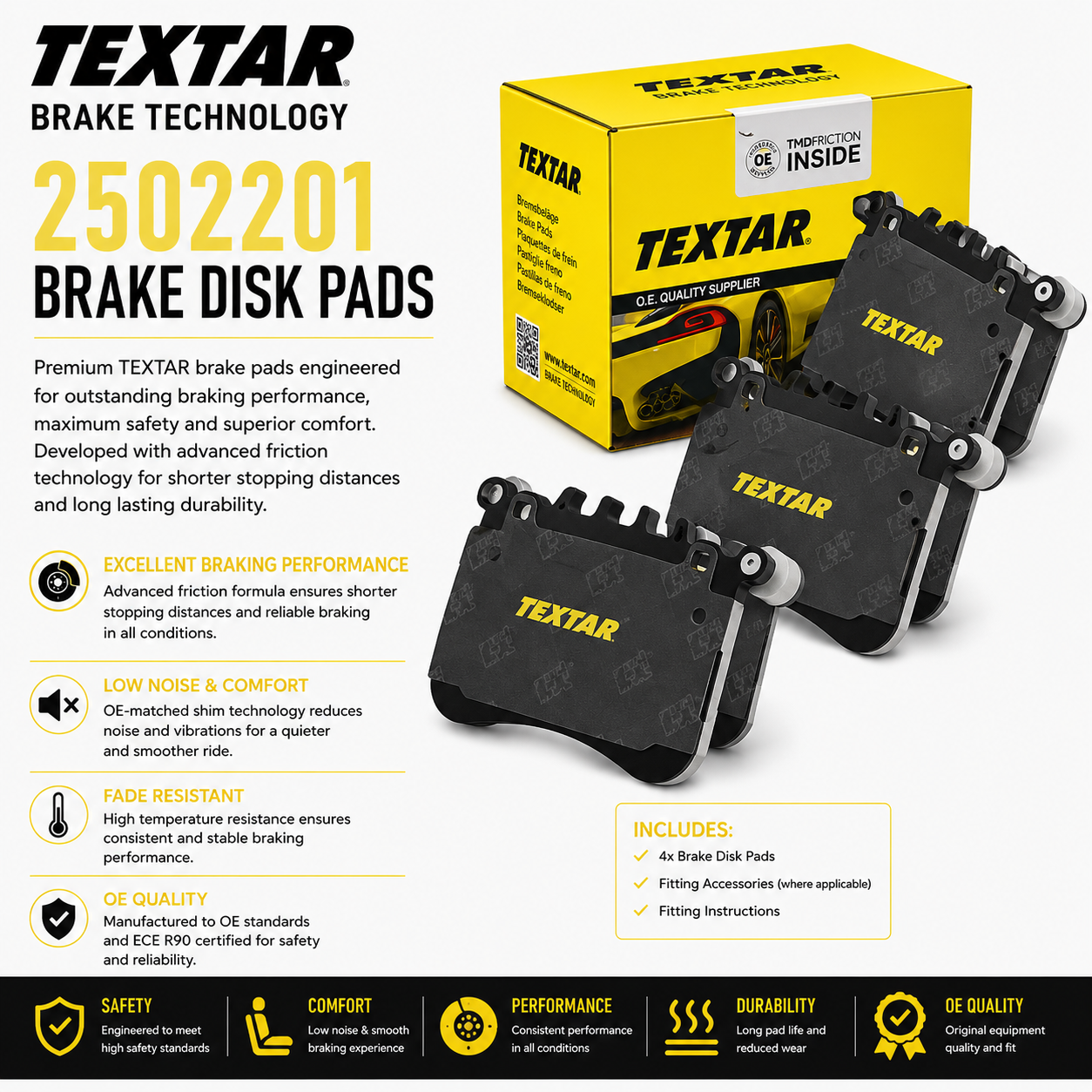TEXTAR 2502201 Brakes, Brake Disk Pads