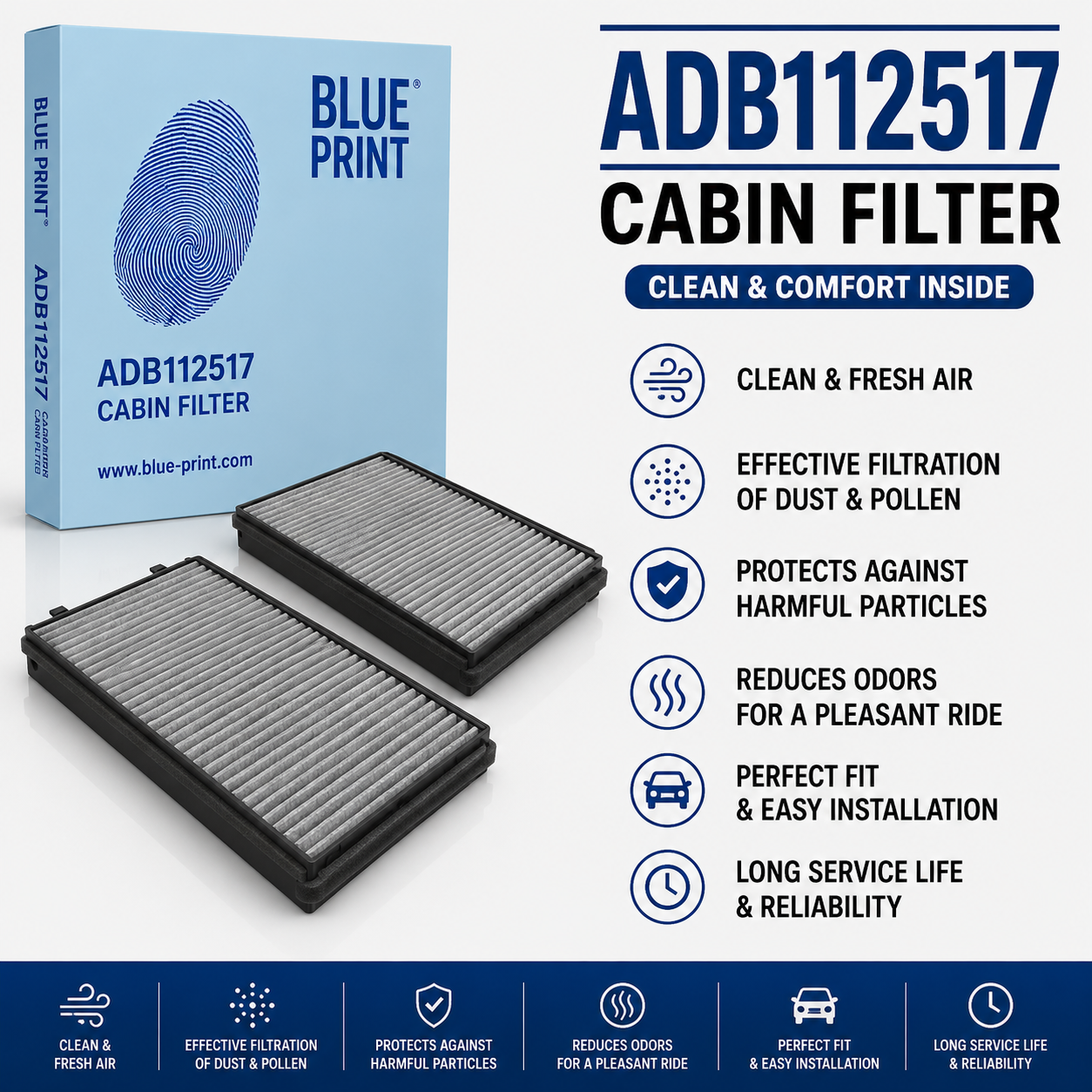 BLUE PRINT ADB112517 FILTER-- CABIN FILTER