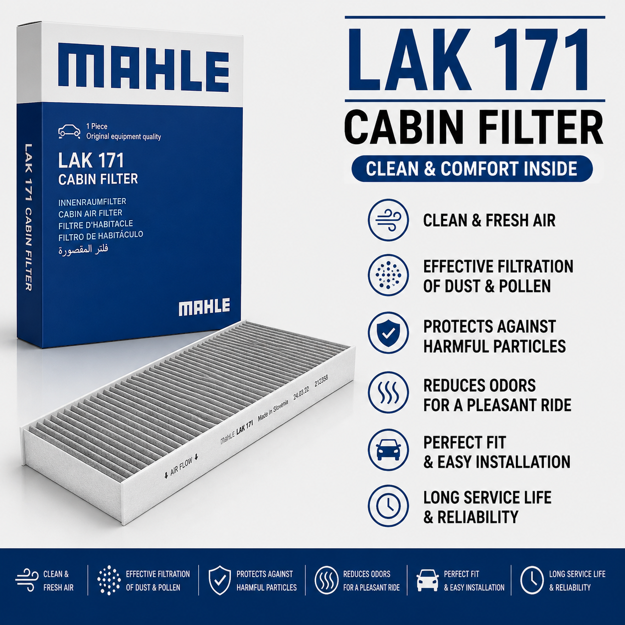 MAHLE LAK 171 FILTER-- CABIN FILTER