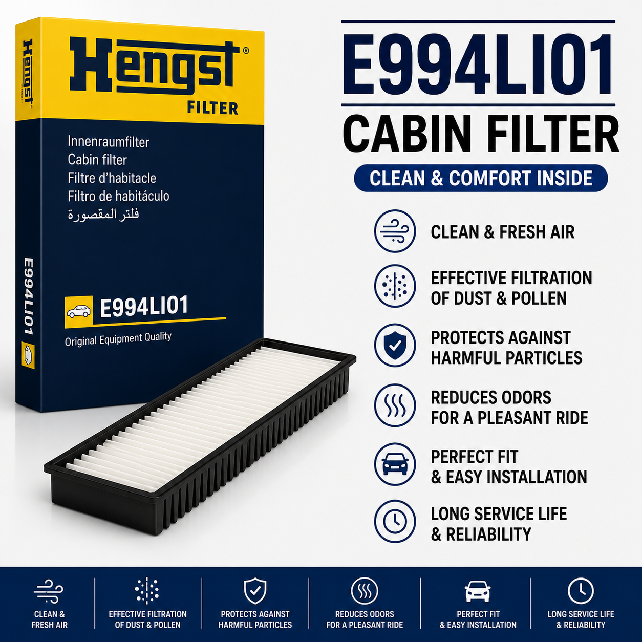 HENGST E994LI01 FILTER-- CABIN FILTER