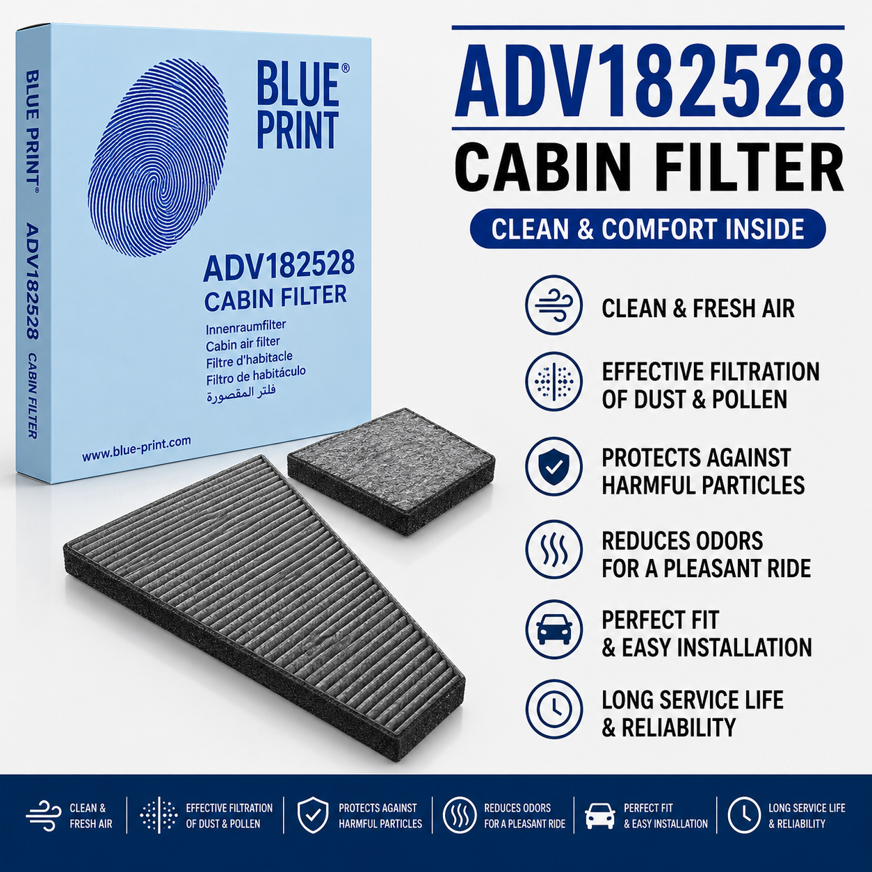 BLUE PRINT ADV182528 FILTER-- CABIN FILTER