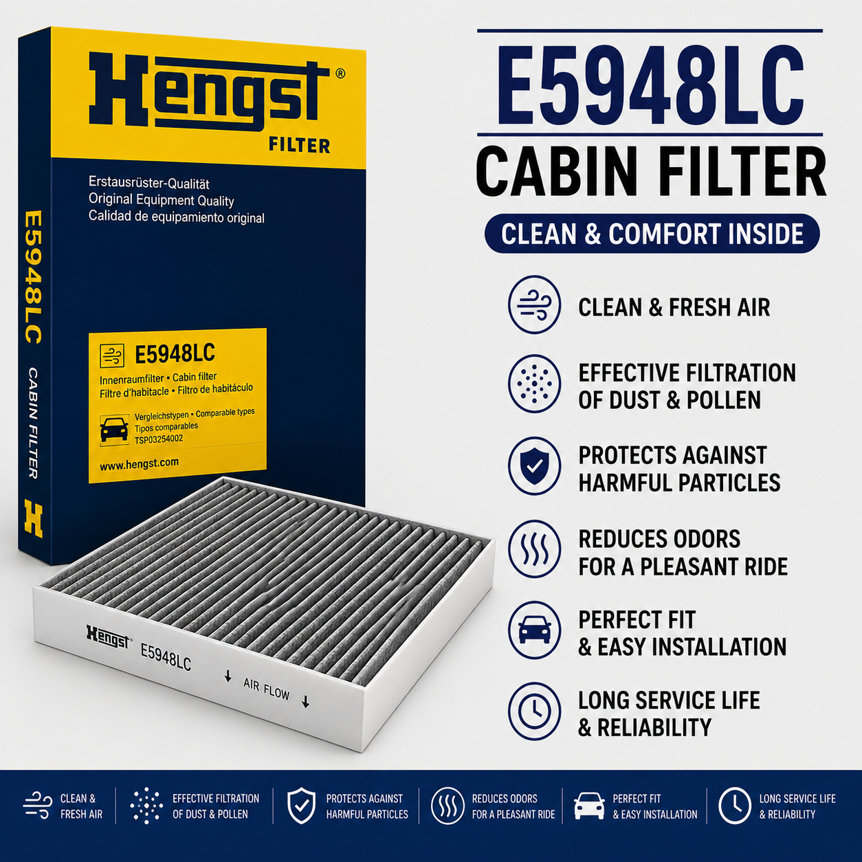 HENGST E5948LC FILTER-- CABIN FILTER